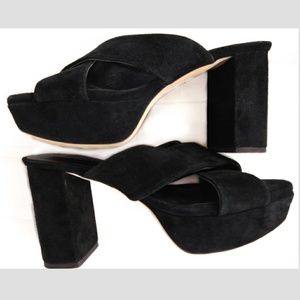 Stone Cold Fox X Raye Black Chunky Heels sz 8